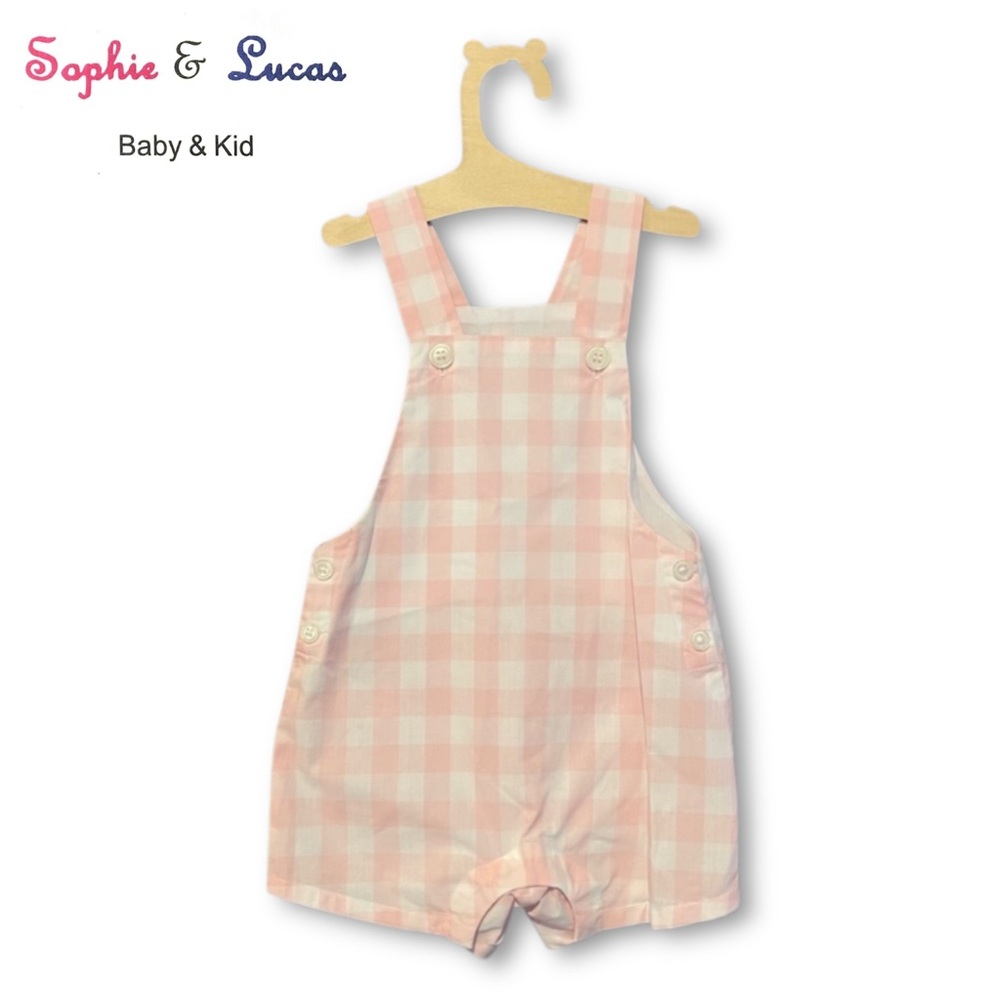 Sophie and Lucas Charming Pink Checkered Jumpsuit